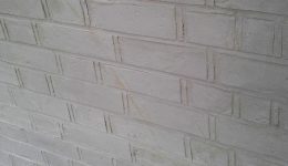 Restored brick faces Brick faces restored with Brick Repair Mortar.
