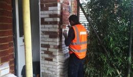 Bricks matched to original using Property Cosmetics Brick Tinting system.