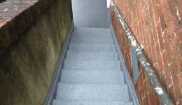 External stairs following application of Polyac Rapid