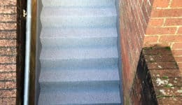 Aerial view of steps coated in Polyac Rapid