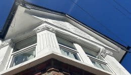 Crack above first floor window bay