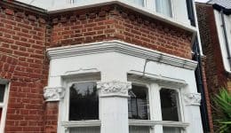 Following repairs to cracking in the brickwork of bay window