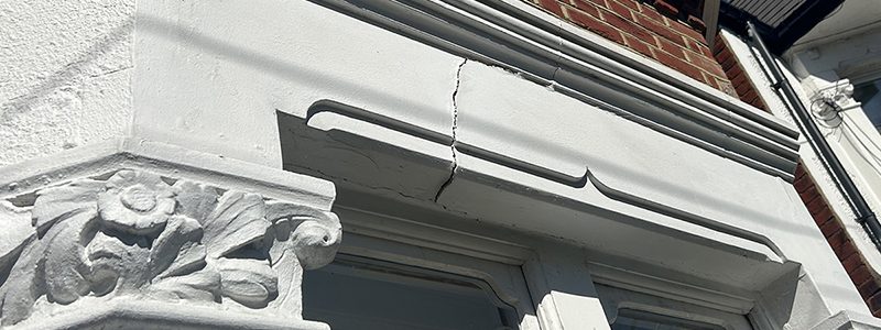 Crack Above Ground Floor Bay Window | Newman's - Structural Repair Specialists Crack Above Ground Floor Bay Window